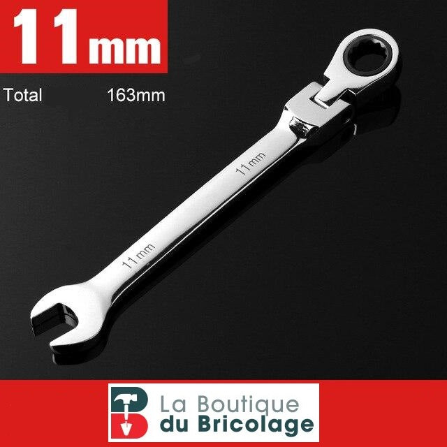 Jeu de 6 clés à cliquet - têtes flexibles 180° - PetitBricolage