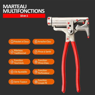Marteau Multifonctions 10 en 1 - PetitBricolage
