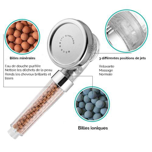 Pommeau de douche avec billes filtrantes - PetitBricolage